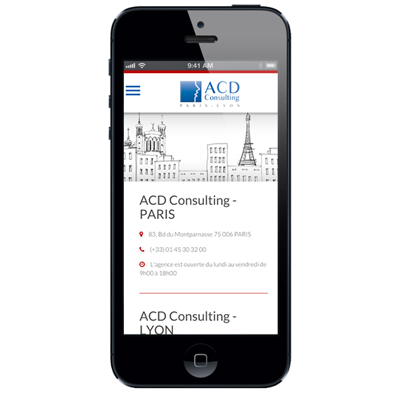 Page contact du site web ACD Consulting